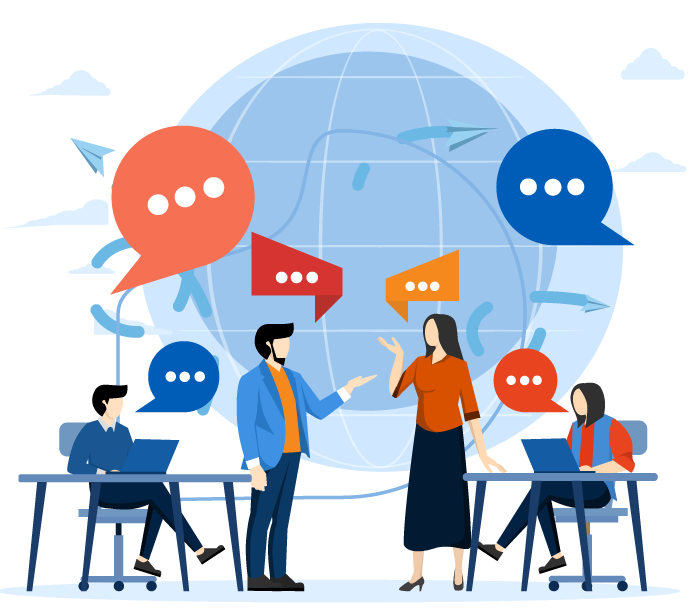 eWorld Translations team illustration